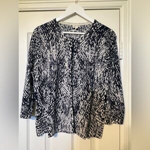 Garnet Hill Navy/ Cream Sweater/ Perfect/ XL